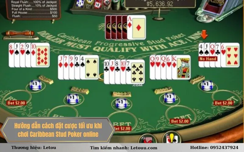 Hướng dẫn cách đặt cược tối ưu khi chơi Caribbean Stud Poker online